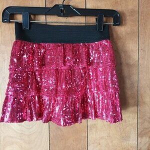 est 1989 place little girls pink sequin elastic waist skirt size 8